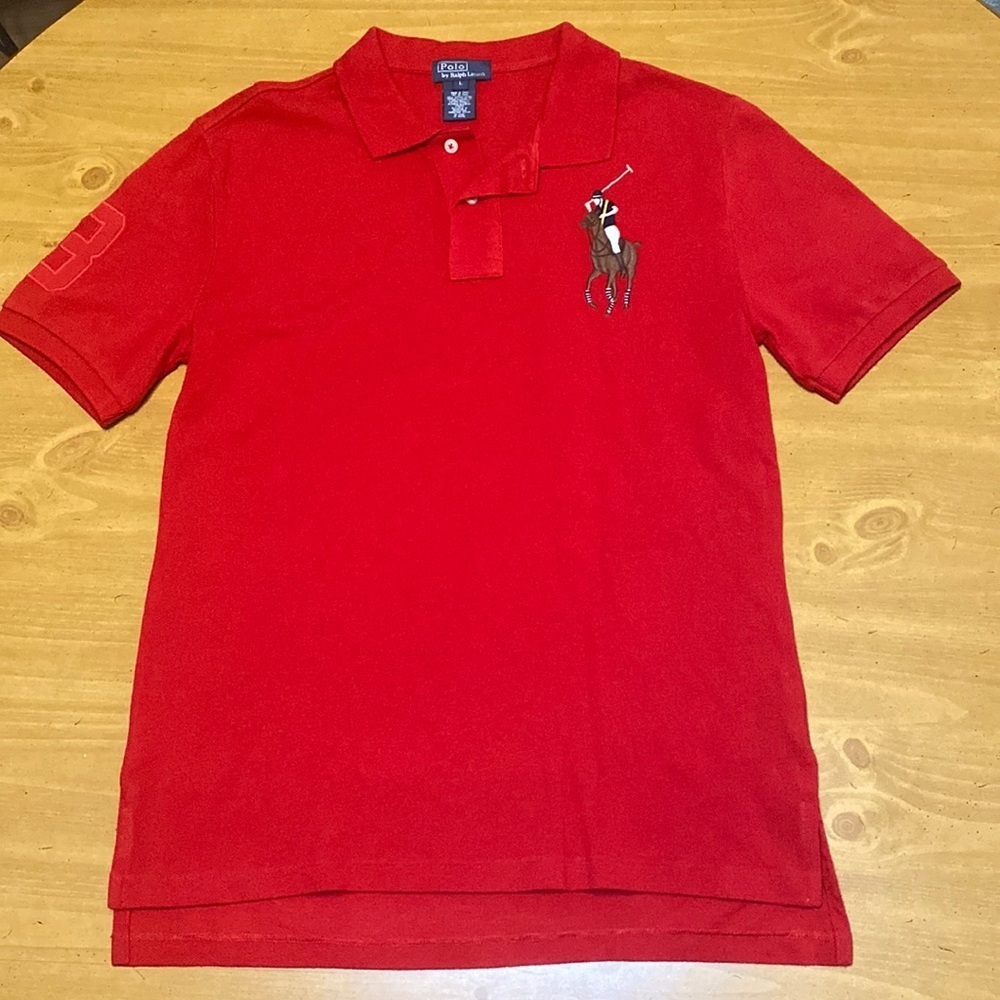 Polo by Ralph Lauren Vintage Polo Shirt Big Polo Logo Youth Size Large 12-14